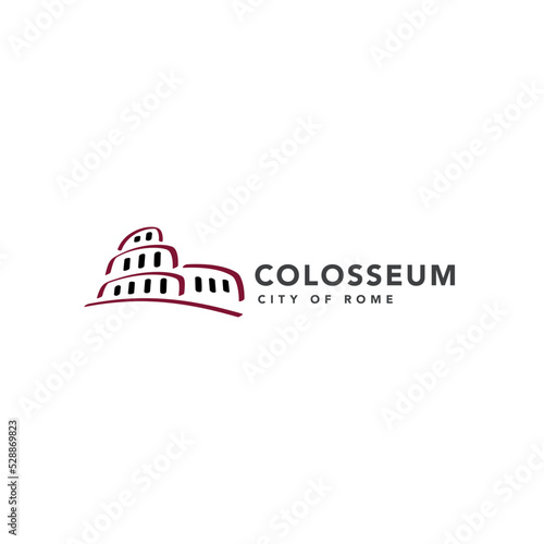 Colosseum tour and travel logo icon design template, vector design.
