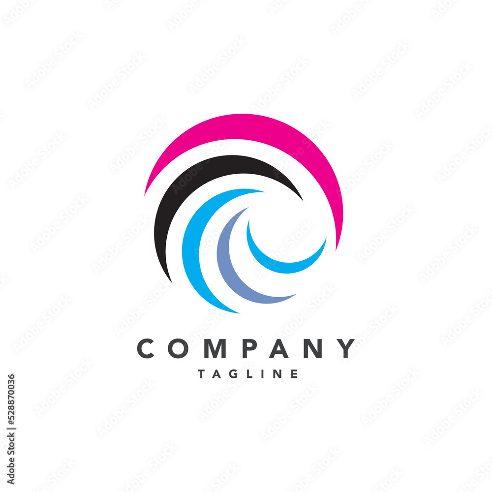 Spin abstract colorful logo design template. Vector illustration. 