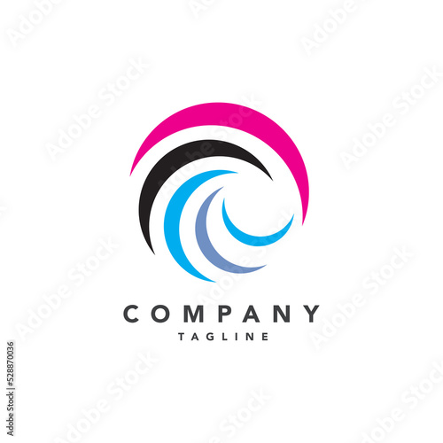 Spin abstract colorful logo design template. Vector illustration. 