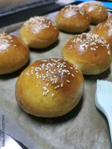 fresh baked hamburger bun