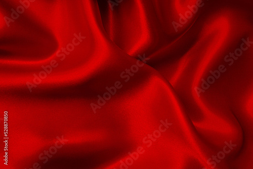 Dark red fabric texture background, detail of silk or linen pattern.