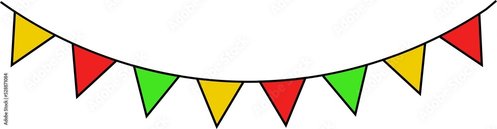 flag garland design illustration isolated on transparent background flag garland design illustration isolated on transparent background