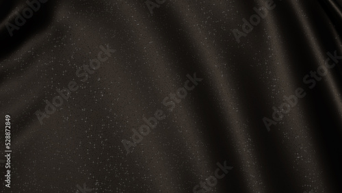 ラメ生地のように輝く黒色の布。背景画像。（光線あり）
