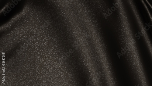 ラメ生地のように輝く黒色の布。背景画像。