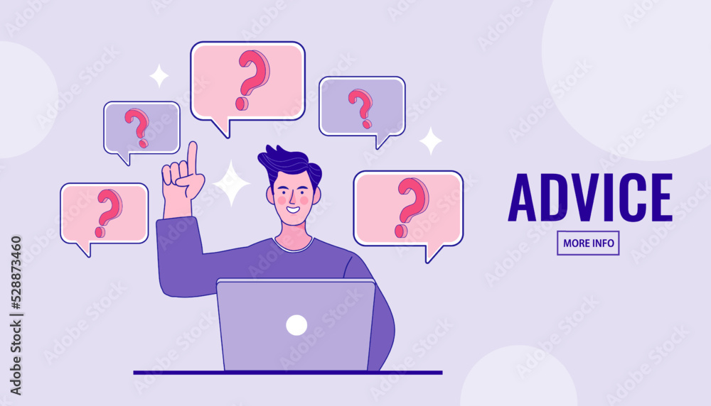 Man with question mark sign in speech bubble Man with question mark sign in speech bubble