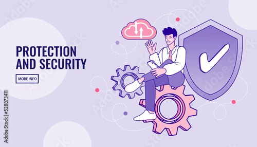 Protection and Security guard concept