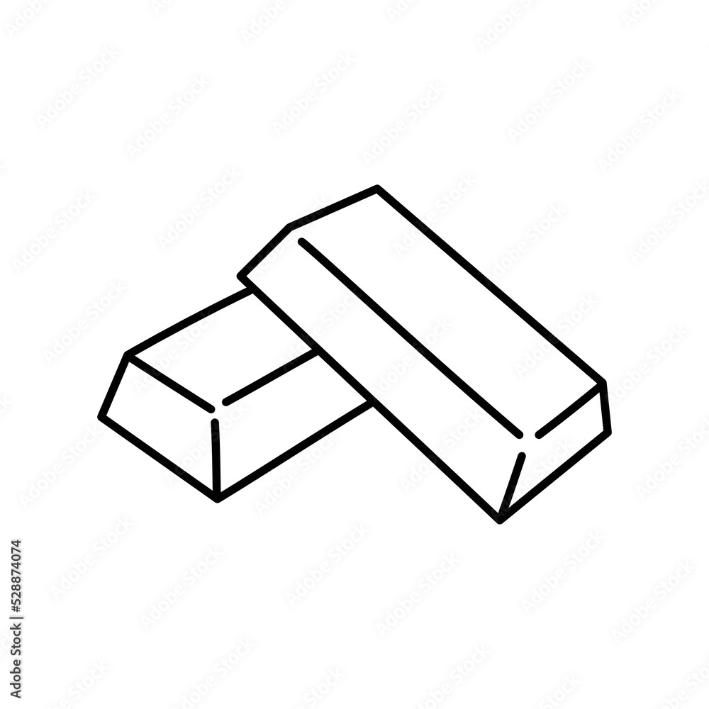 Silver bars color line icon. Precious stones. Silver bars color line icon. Precious stones.