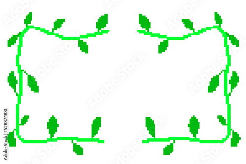 Pixel Art Vine Leaf Frame