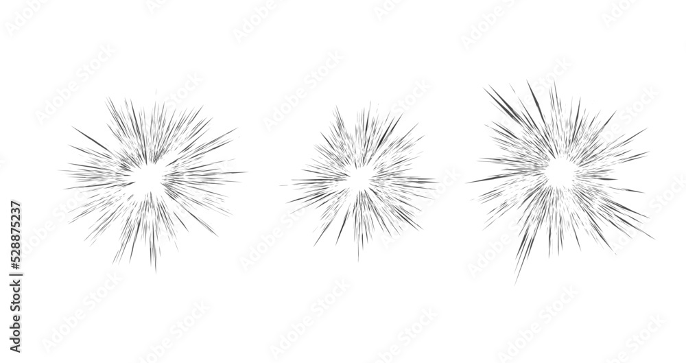 burst firework simple vector illustration set