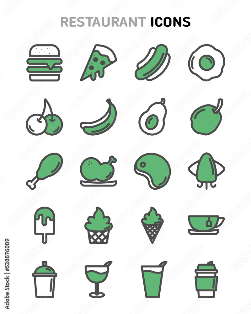 Food and Beverages Icons Food and Beverages Icons