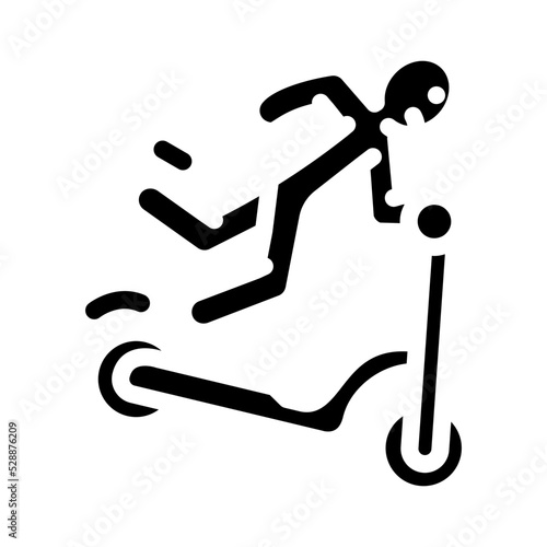 fall scooter accident glyph icon vector. fall scooter accident sign. isolated symbol illustration