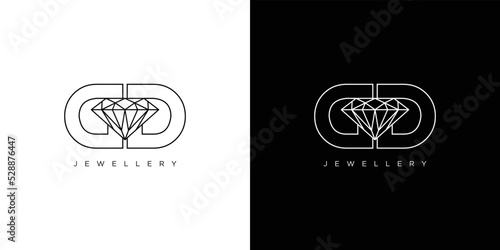 Diamond logo design with initial GD modern and luxurious
