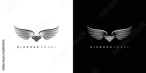 Modern and unique diamond angel logo design