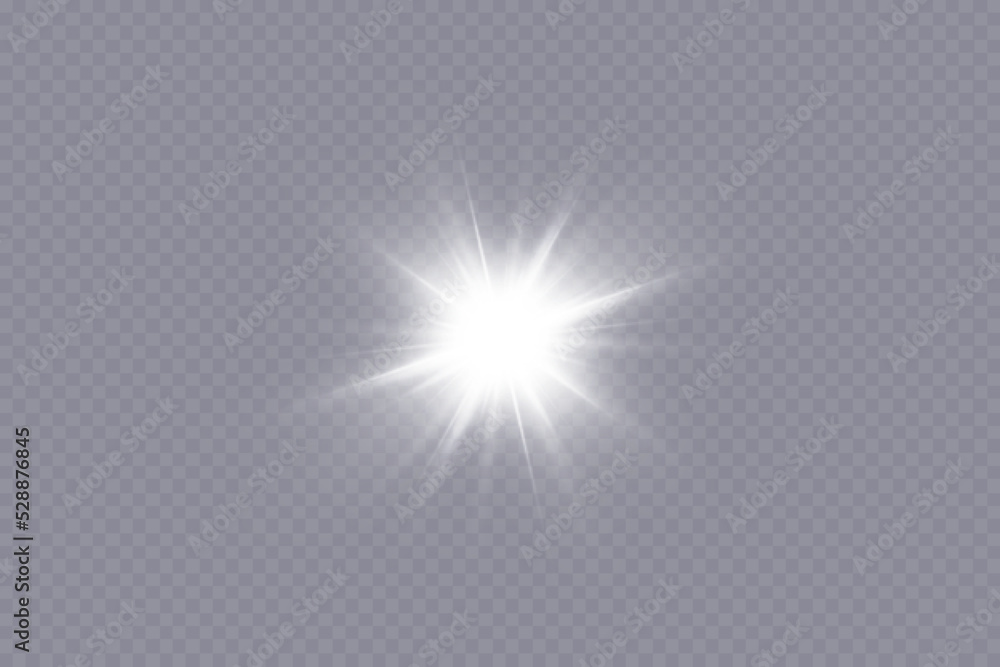 Glow effect. Star on transparent background.Bright sun. Vector illustration. Glow effect. Star on transparent background.Bright sun. Vector illustration.