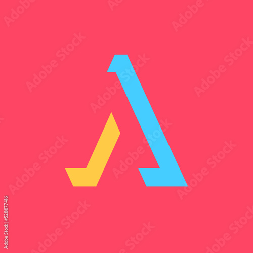 Colorful letter A modular typeface, with sharp, bold, masculine, but playful style. Perfect for personal brand logo, abbreviation, title, etc