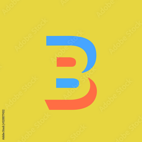 Colorful letter B modular typeface, with sharp, bold, masculine, but playful style. Perfect for personal brand logo, abbreviation, title, etc.
