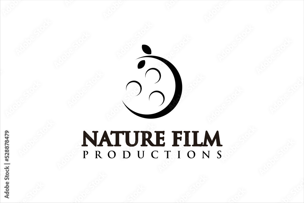 nature film cinema video music data storage roll tape entertainment production leaf branch tree concept logo design vector graphic icon symbol