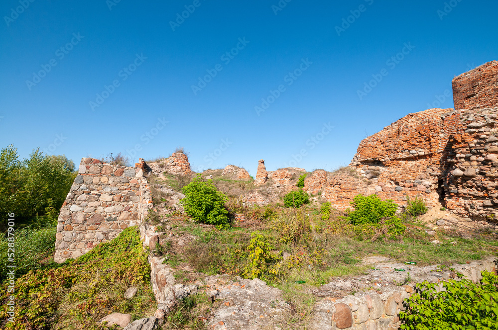 Fototapeta premium Castle ruins from the turn of the 14th/15th century, Bobrowniki, Kuyavian-Pomeranian Voivodeship, Poland