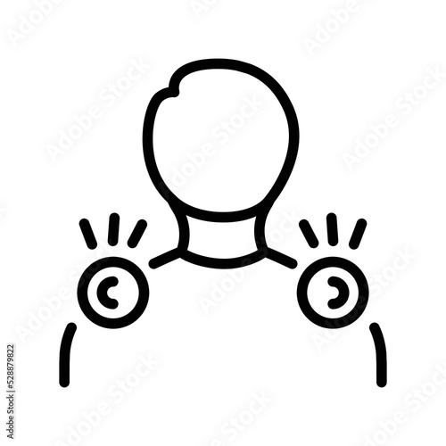 Pain in the neck and shoulders olor line icon. Pictogram for web page