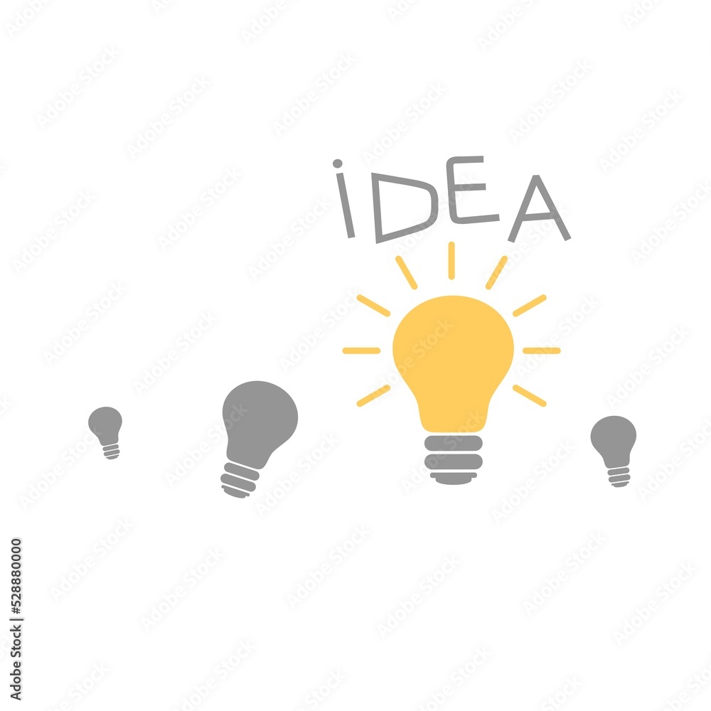Abstract flat design light bulb idea icon Isolated on white background Abstract flat design light bulb idea icon Isolated on white background