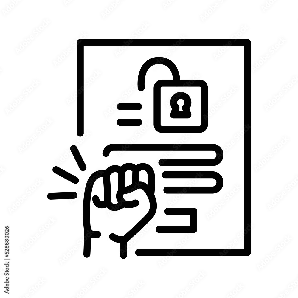 Brute force olor line icon. Pictogram for web page Brute force olor line icon. Pictogram for web page