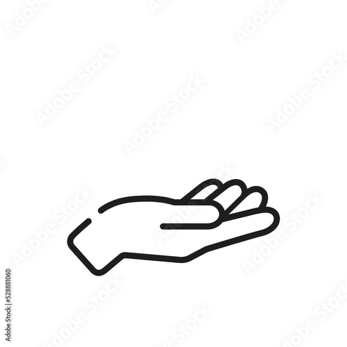 やさしく差し出された人の手のイラスト- シンプルな線アイコン
