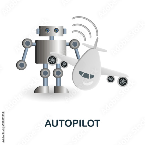 Autopilot icon. 3d illustration from artificial intelligence collection. Creative Autopilot 3d icon for web design, templates, infographics and more