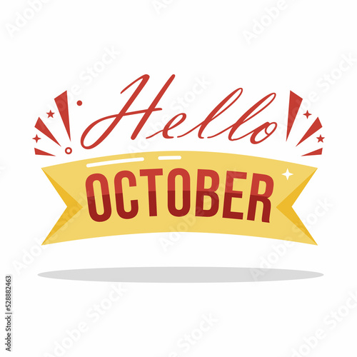 Hello october design element