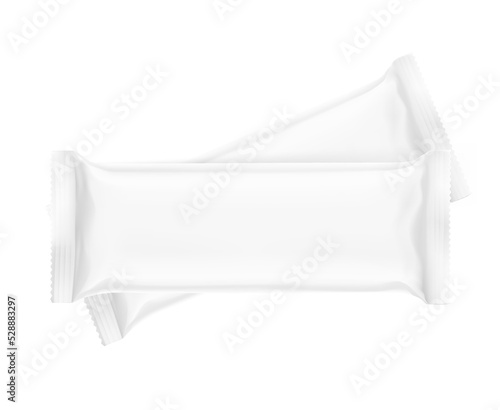 Blank plastic snack bar mockup. Vector illustration isolated on white background. It can be used in the adv, promo, package, etc. EPS10.	