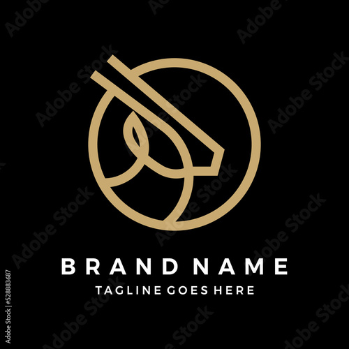 Luxury antelope oryx logo design vector