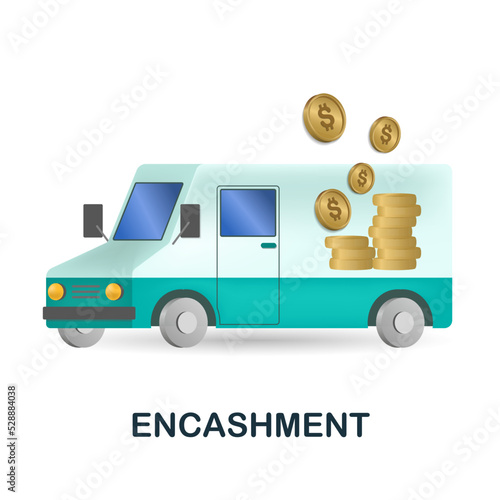 Encashment icon. 3d illustration from banking collection. Creative Encashment 3d icon for web design, templates, infographics and more