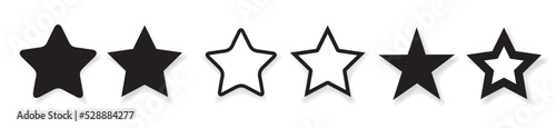 Star rating review Stars in hand vector line icon