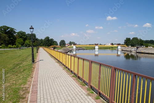 Kozle Lock (Śluza Koźle) and barrage or water step on the Odra river in Kędzierzyn-Koźle. photo