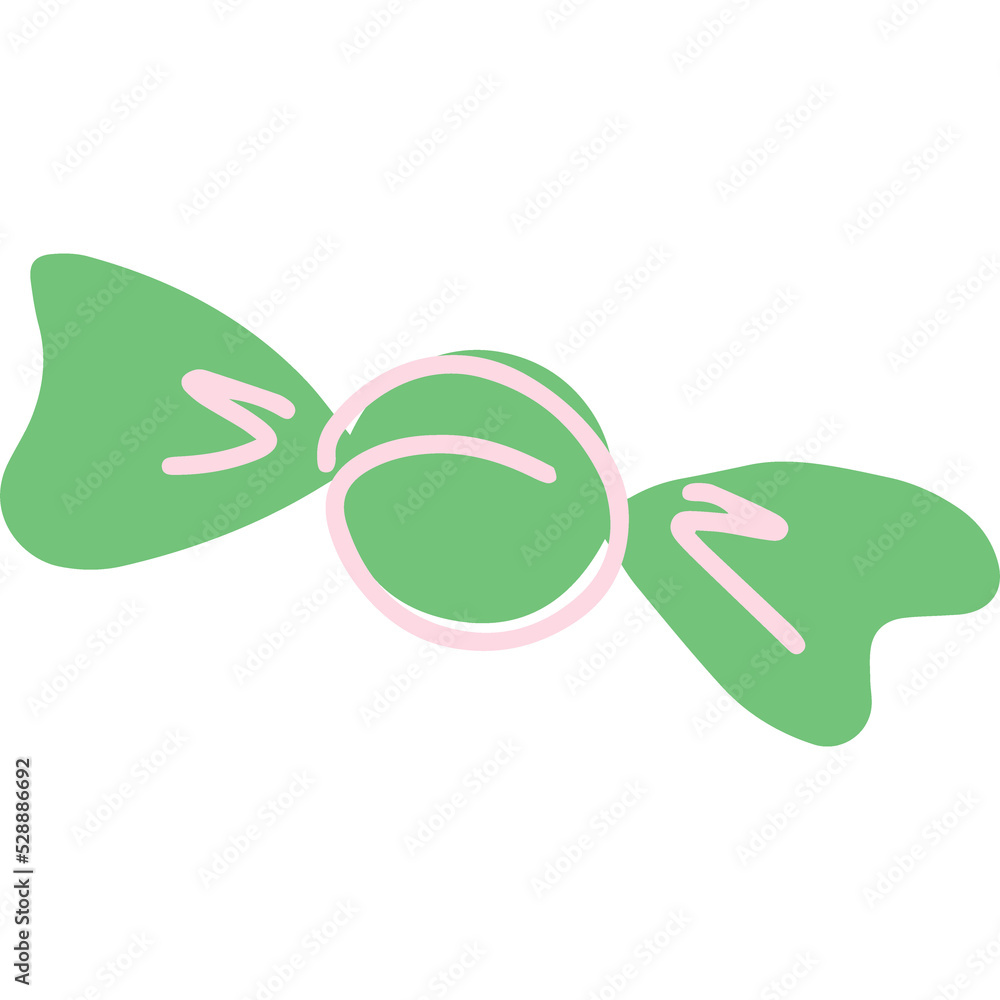 Illustration of candy in green wrapper Illustration of candy in green wrapper