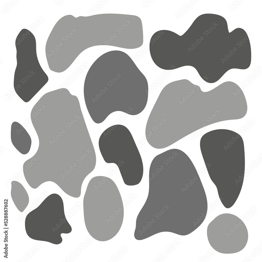 Fototapeta premium Set of freeform vector blots. Abstract smooth shapes without sharp corners.