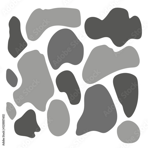 Set of freeform vector blots. Abstract smooth shapes without sharp corners.