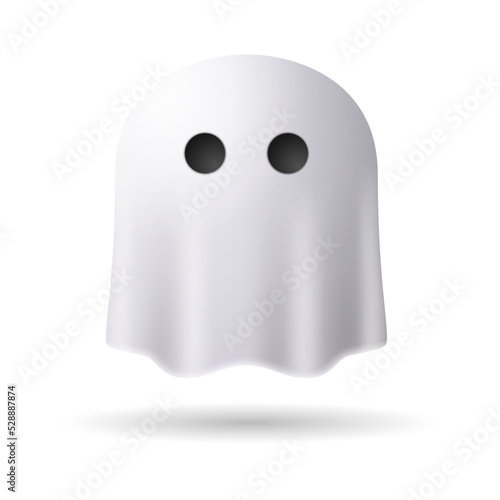 Ghost. 3D illustration of halloween ghost. isolated in white background