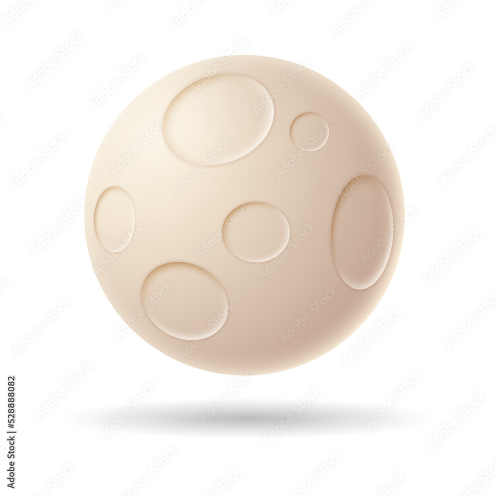 Obraz premium Moon. 3D illustration of halloween moon. isolated in white background