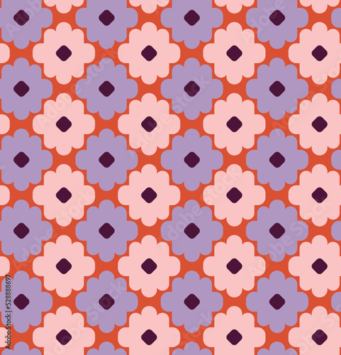 Abstract Simple Geometric Floral Style Boho Pattern Minimalist Shapes Trendy Fashion Colors Perfect for Allover Fabric Print or Wrapping Paper