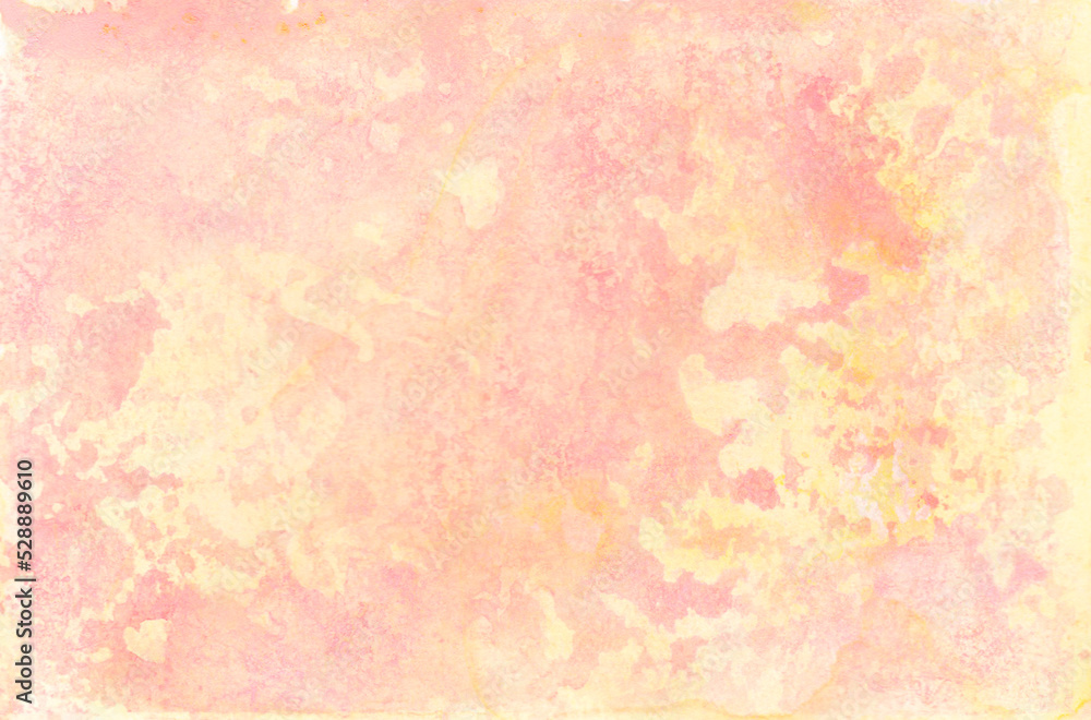 ピンクとイエローが溶け合ったアートな水彩背景