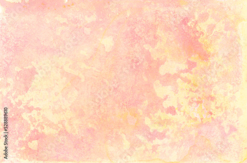 ピンクとイエローが溶け合ったアートな水彩背景 © 桜 マチ