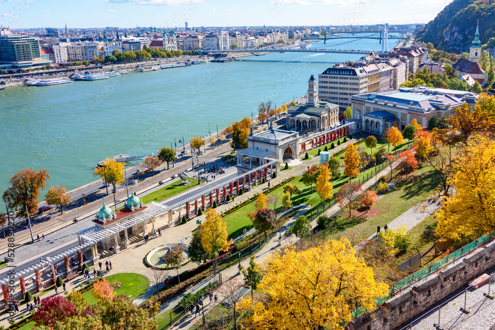 Budapest autumn cityscape with Danube river, Hungary