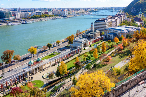 Photography Budapest autumn cityscape with Danube river, Hungary
