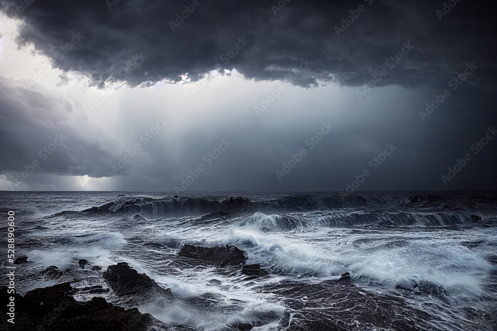 Obraz premium storm over the sea