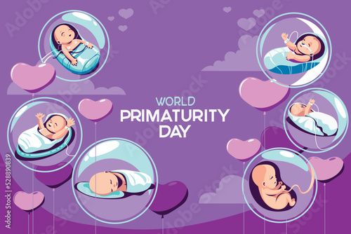 World Primaturity Day Concept Background