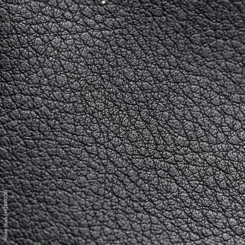 Black leather material texture for use as background.