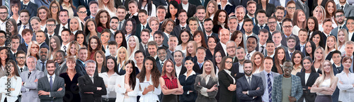 Business people group collage background