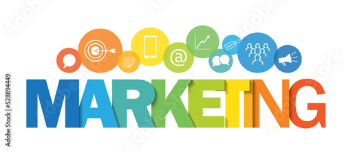 MARKETING vector business concept with colorful gradient