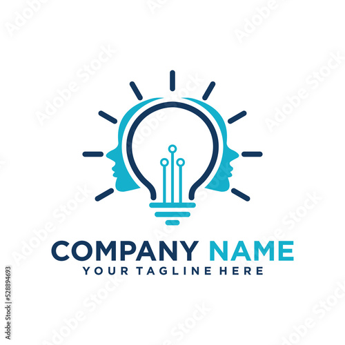 bulb idea logo vector design template
