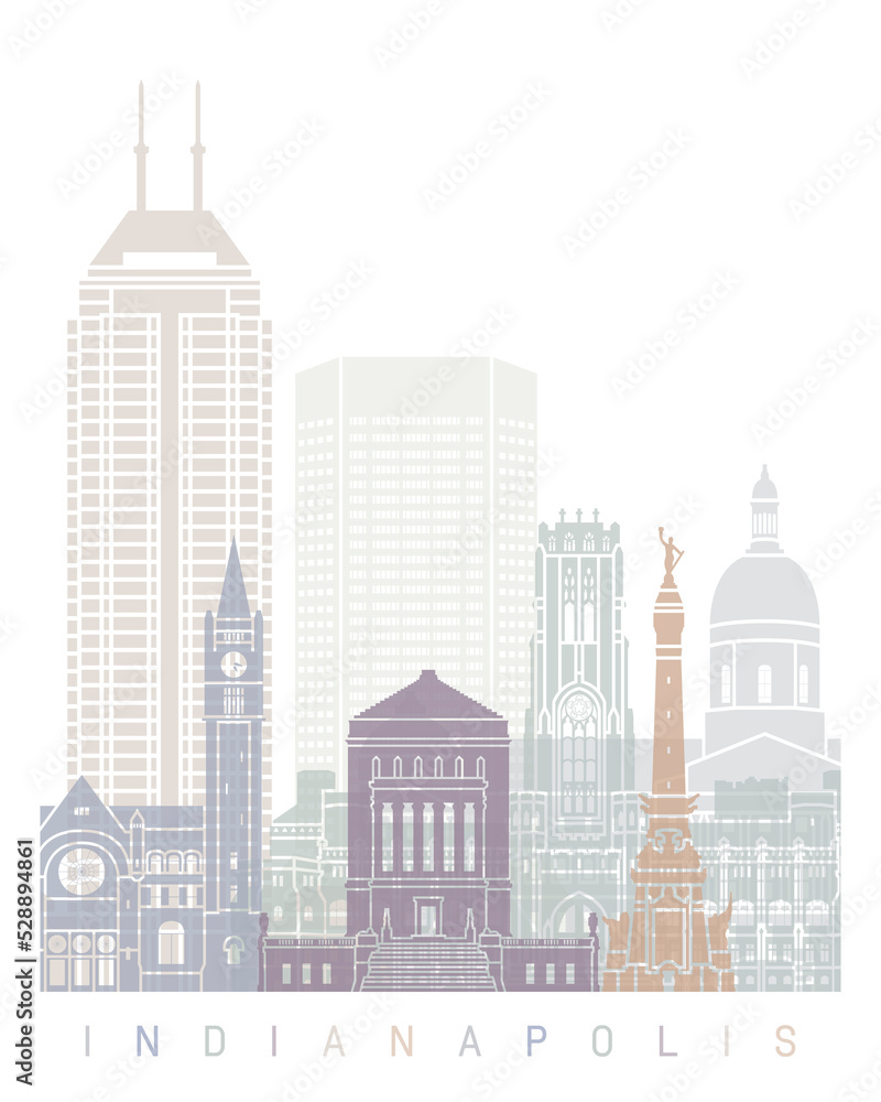 INDIANAPOLIS  SKYLINE POSTER PASTEL